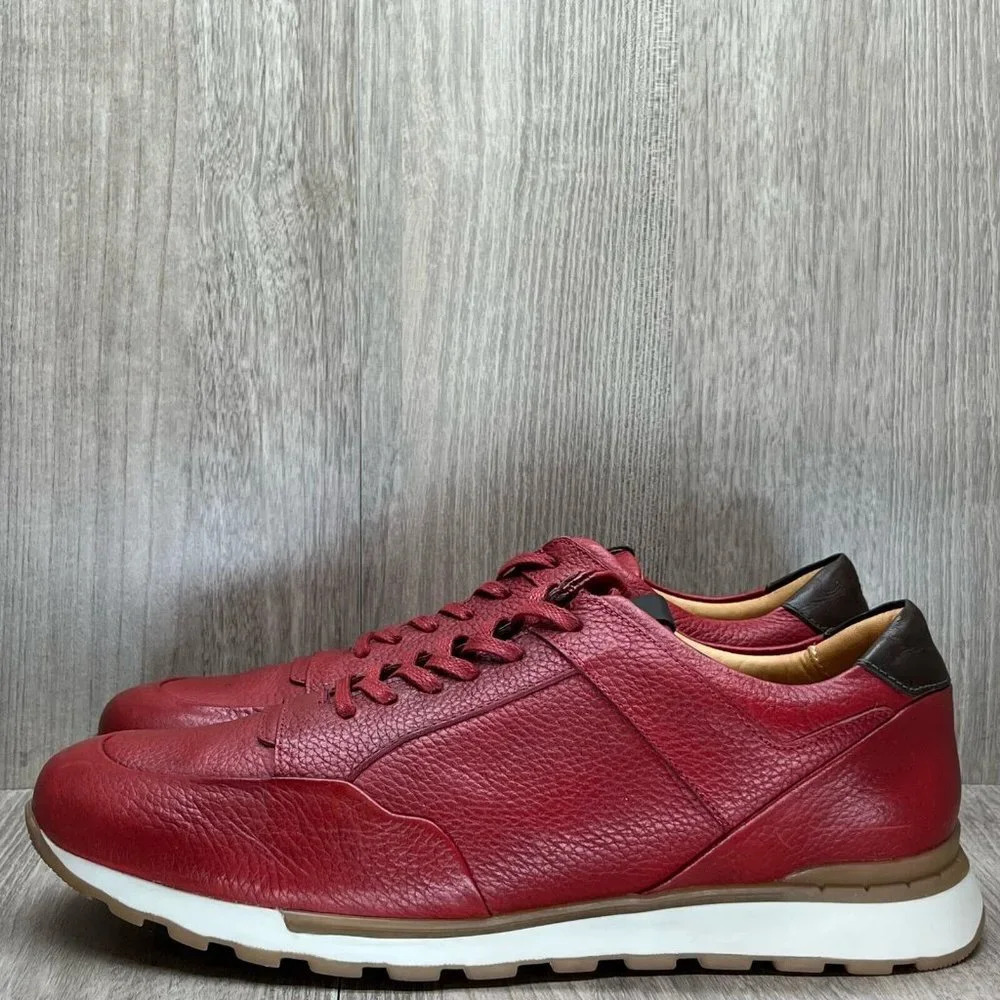 Brothers United Red Leather Sneakers - Picture 3 of 12